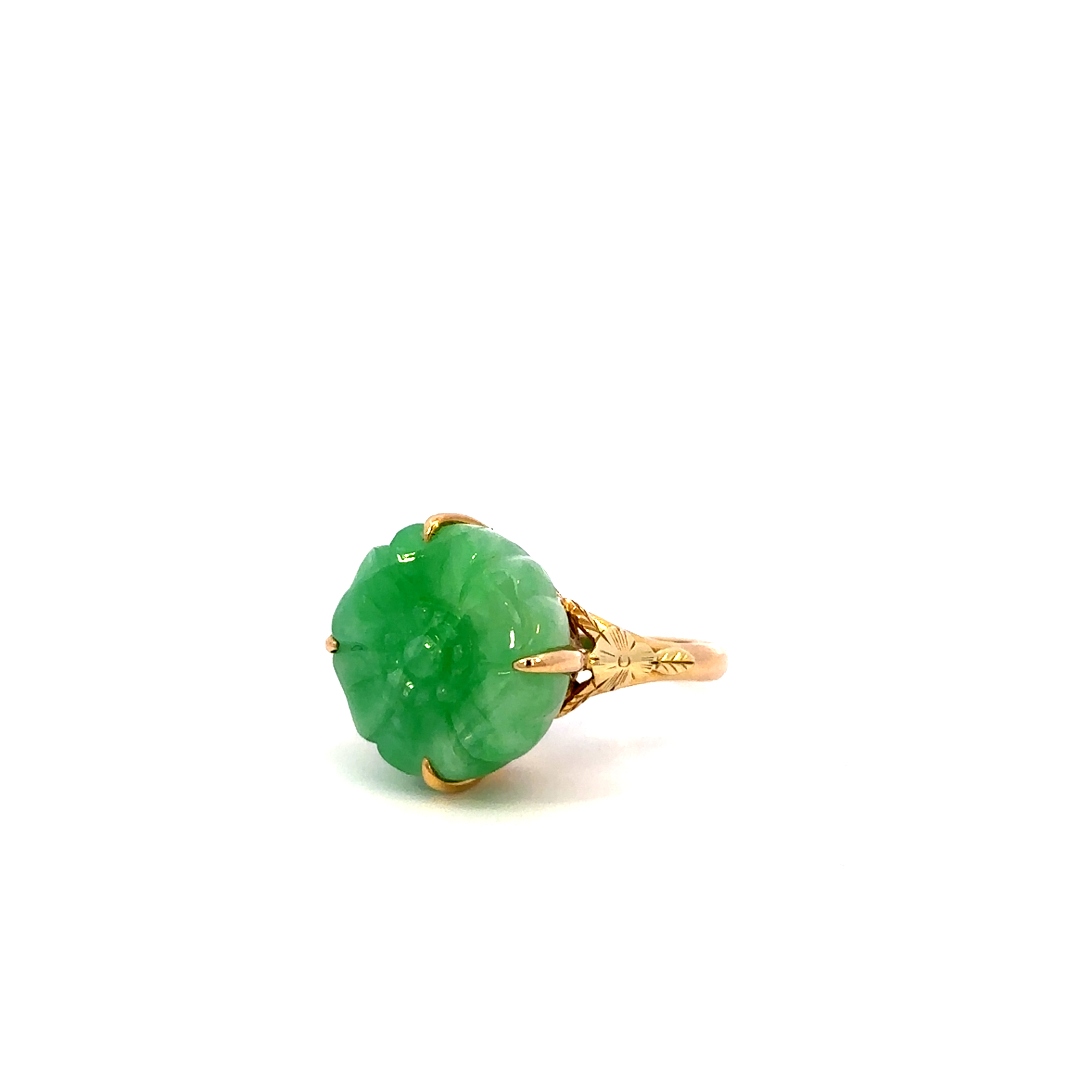 Estate Jade Flower Ring