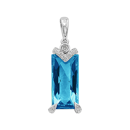 Aquamarine & Diamond Pendant