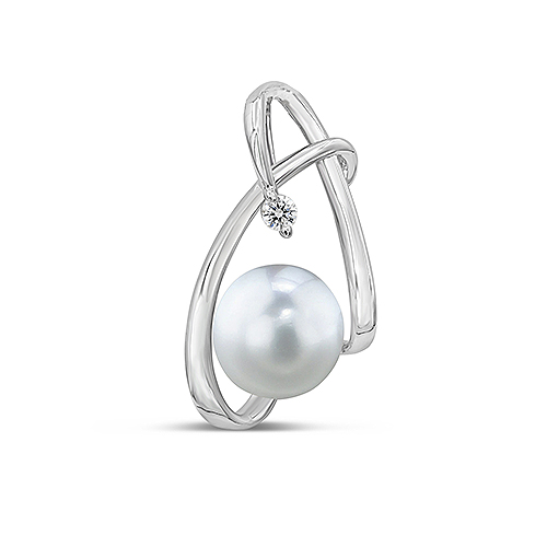 Pearl & Diamond Abstract Pendant