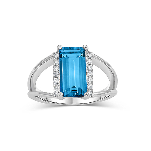 Aquamarine & Diamond Ring