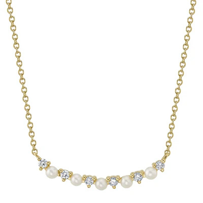 Pearl Cultured / Diamond  Necklace